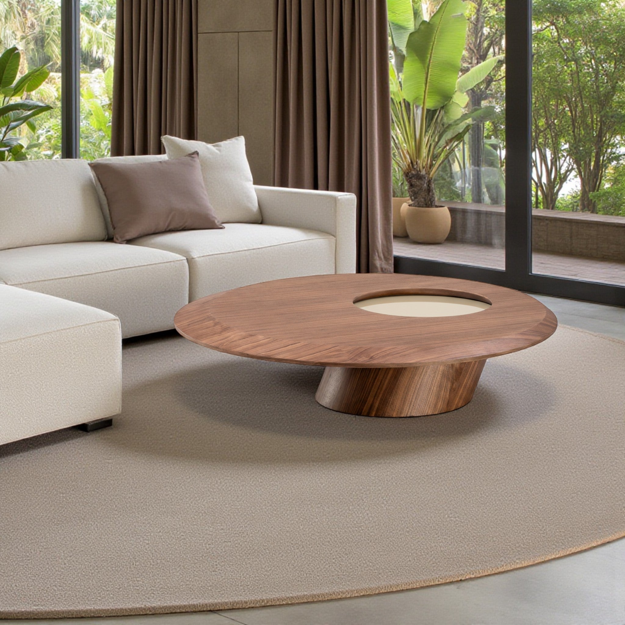 Geo Round Coffee Table - Walnut