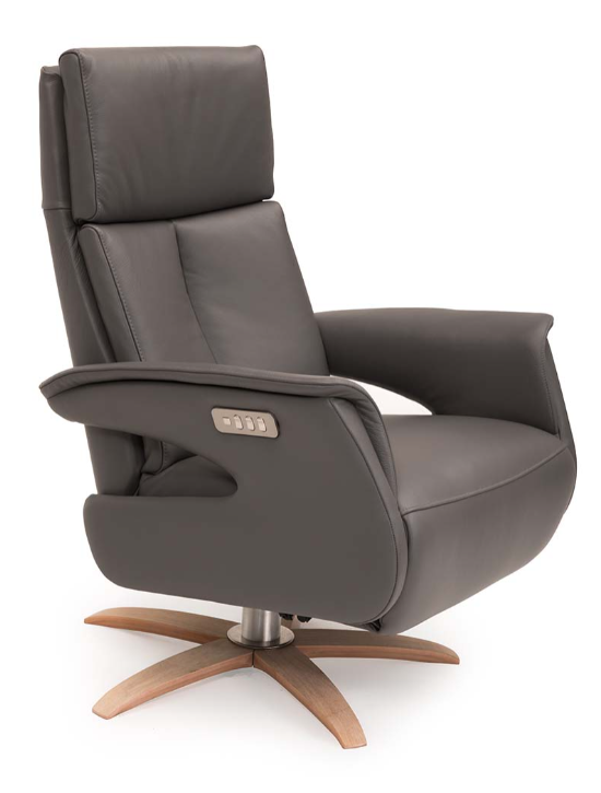Billund Grey Leather Recliner