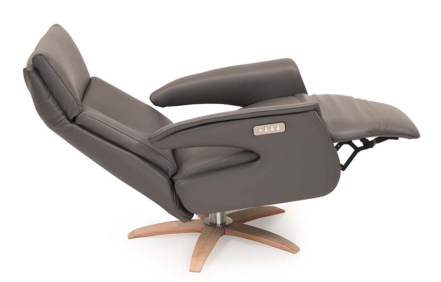 Billund Grey Leather Recliner
