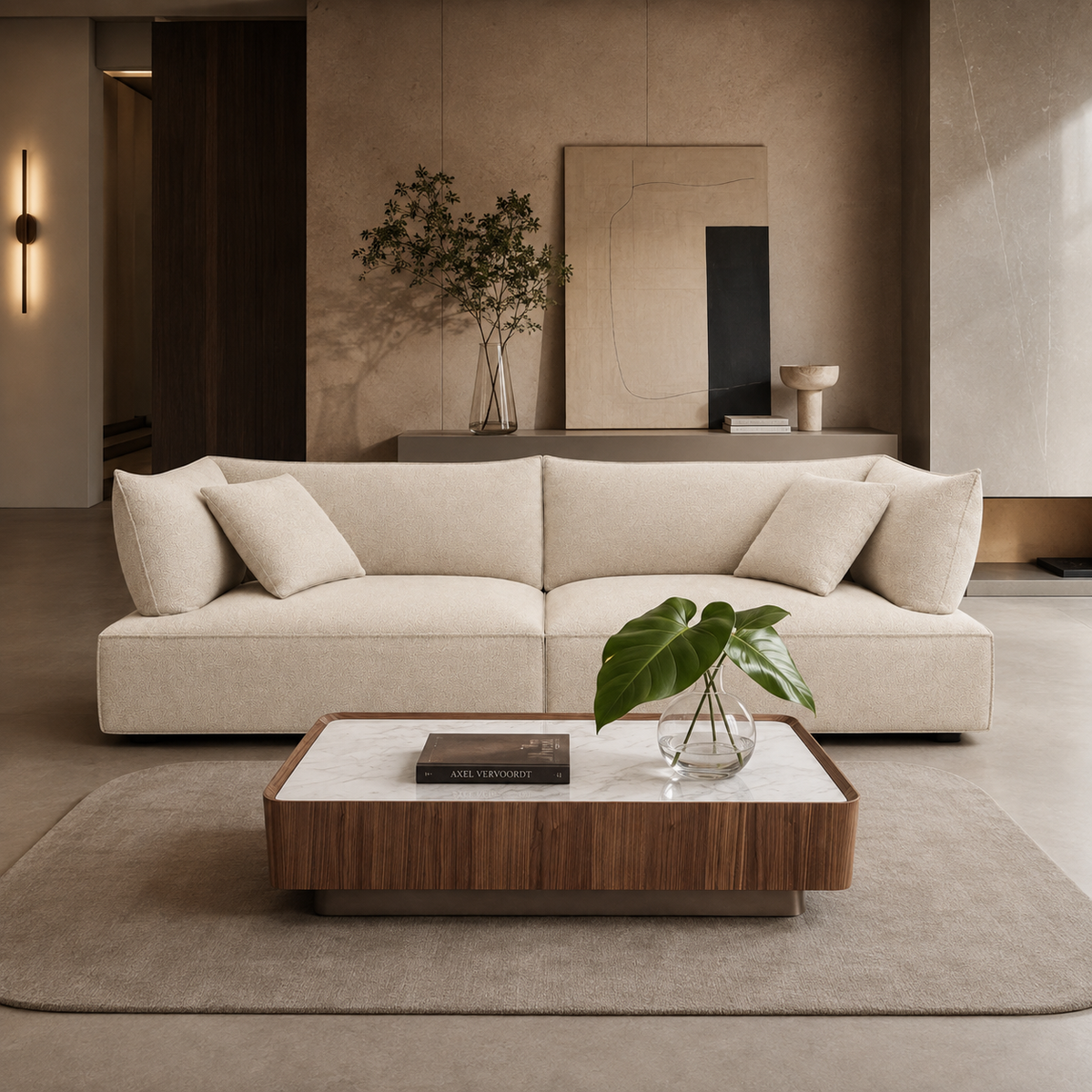 Roman Sofa Natural Fabric
