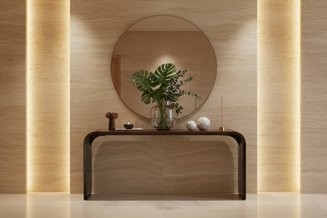Moema Walnut Console Table