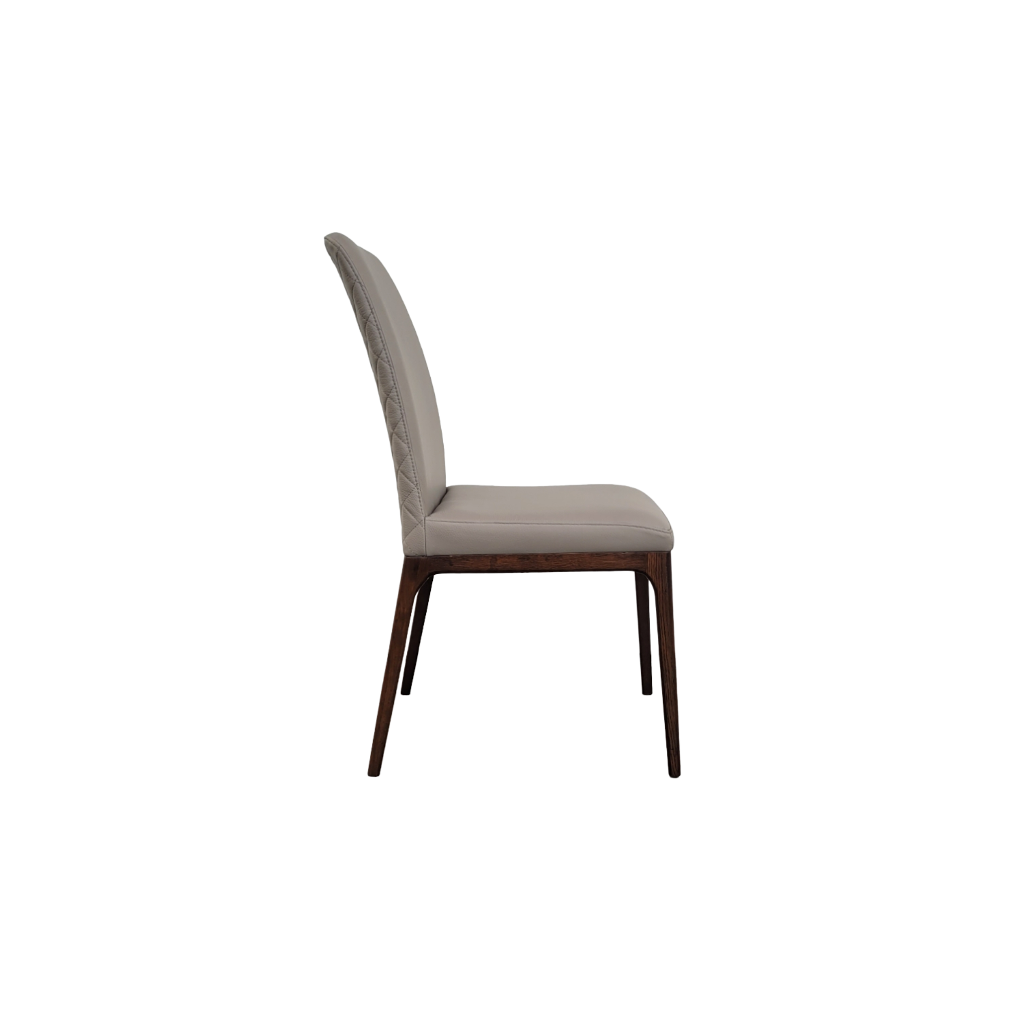Nomad Smooky Grey Leather and Walnut Dining Chair