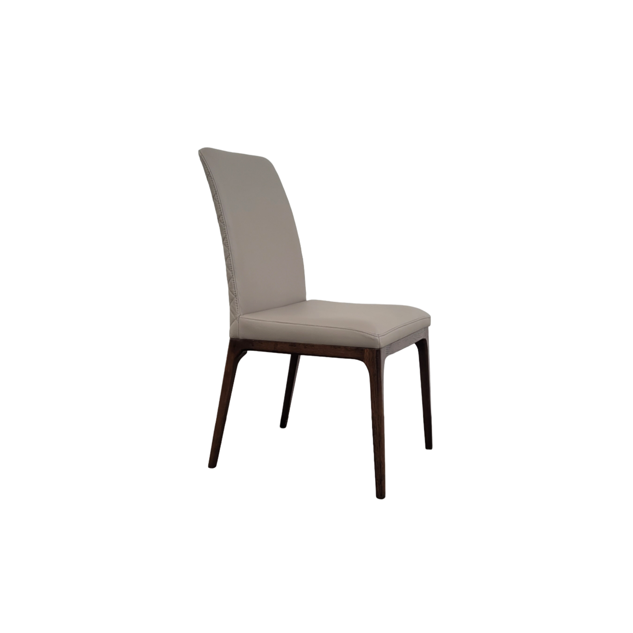 Nomad Smooky Grey Leather and Walnut Dining Chair