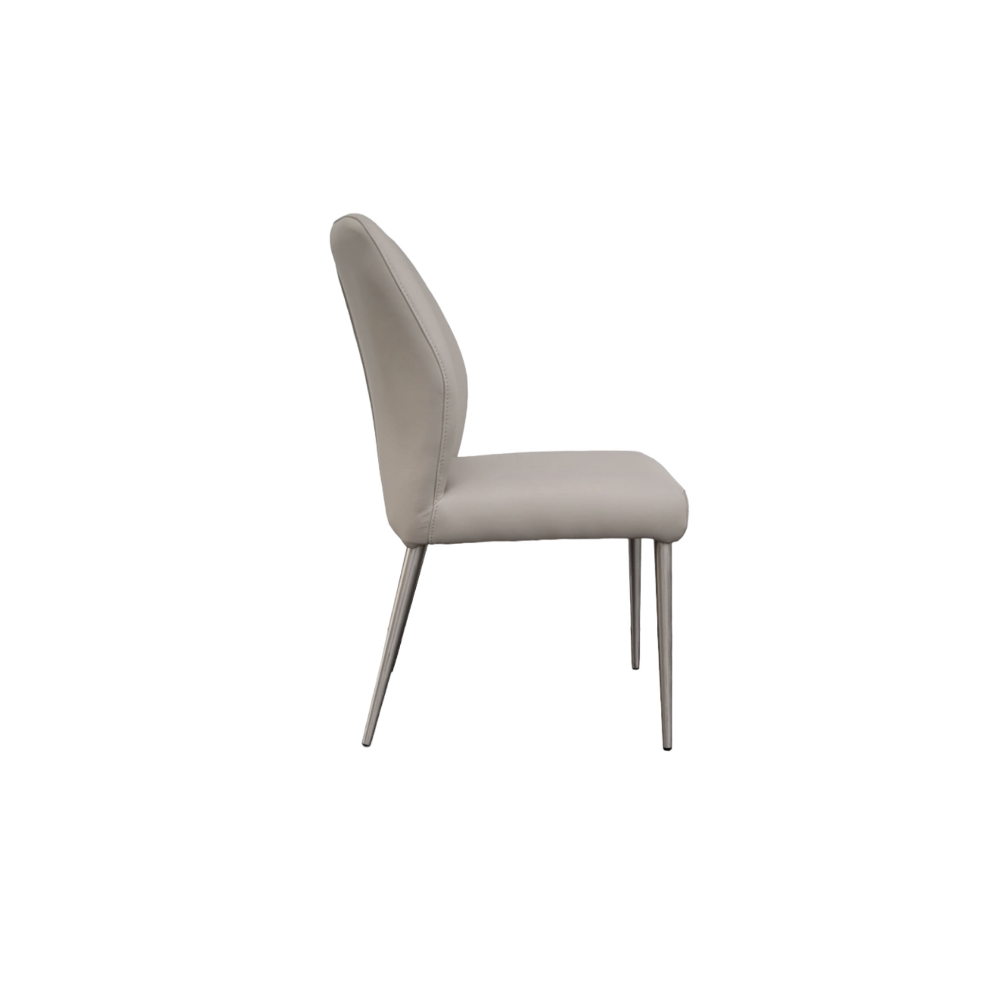 Gabbana Light Grey Leather Dining Chair