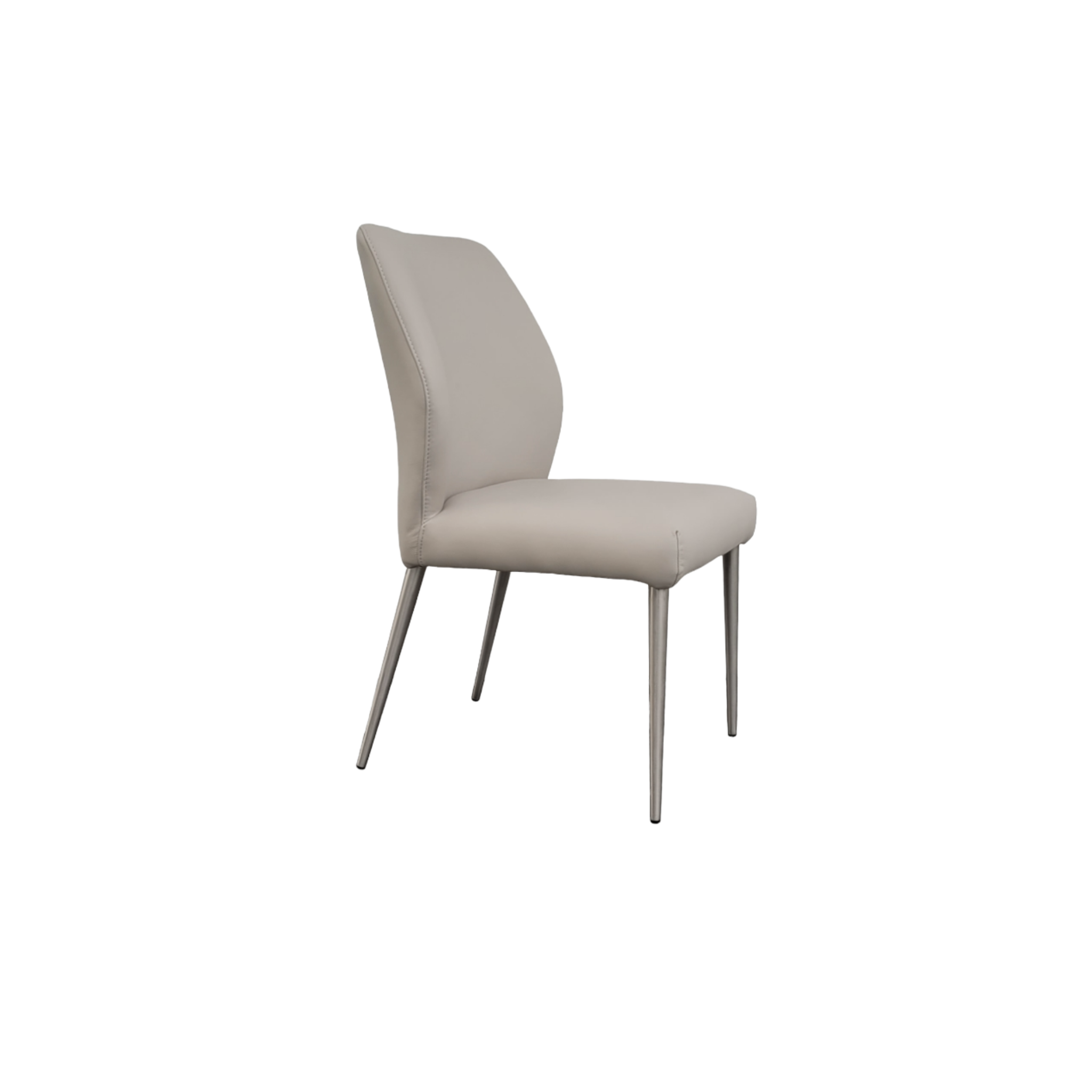 Gabbana Light Grey Leather Dining Chair