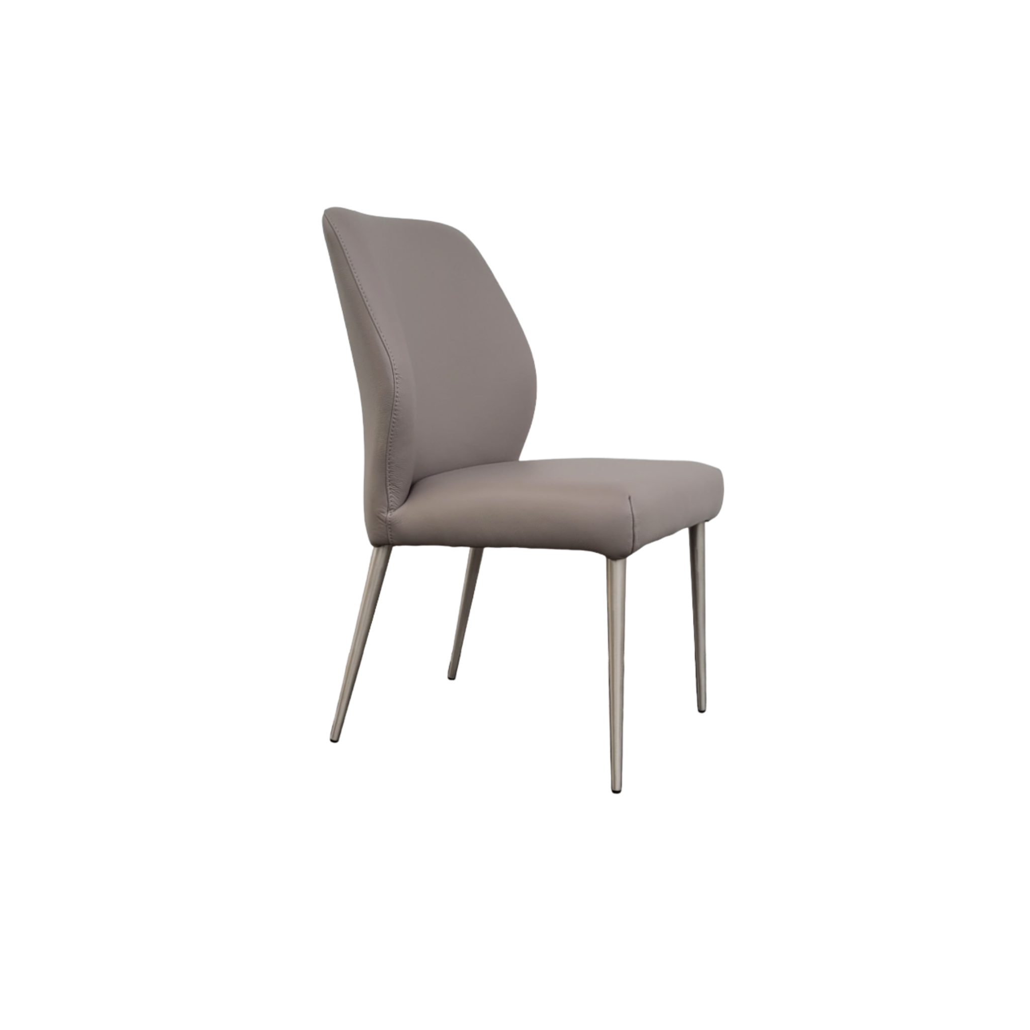 Gabbana Smooky Grey Leather Dining Chair