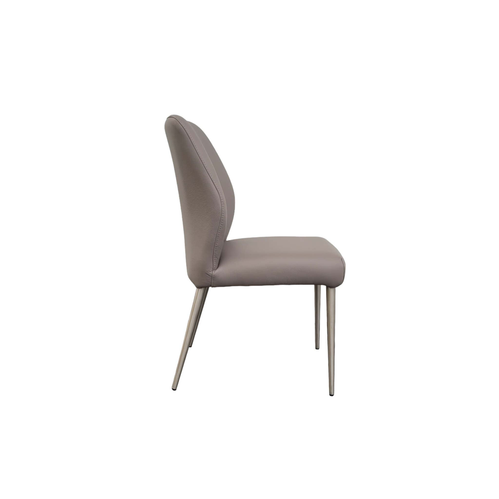 Gabbana Smooky Grey Leather Dining Chair