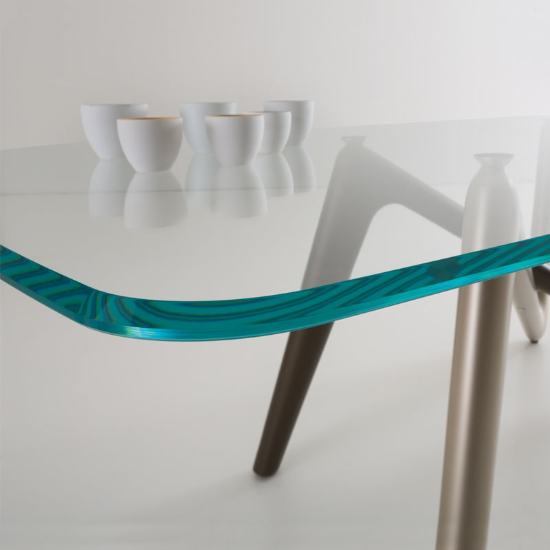 Isse rectangle glass dining table
