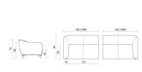 Kailesh Grey Leather Sofa