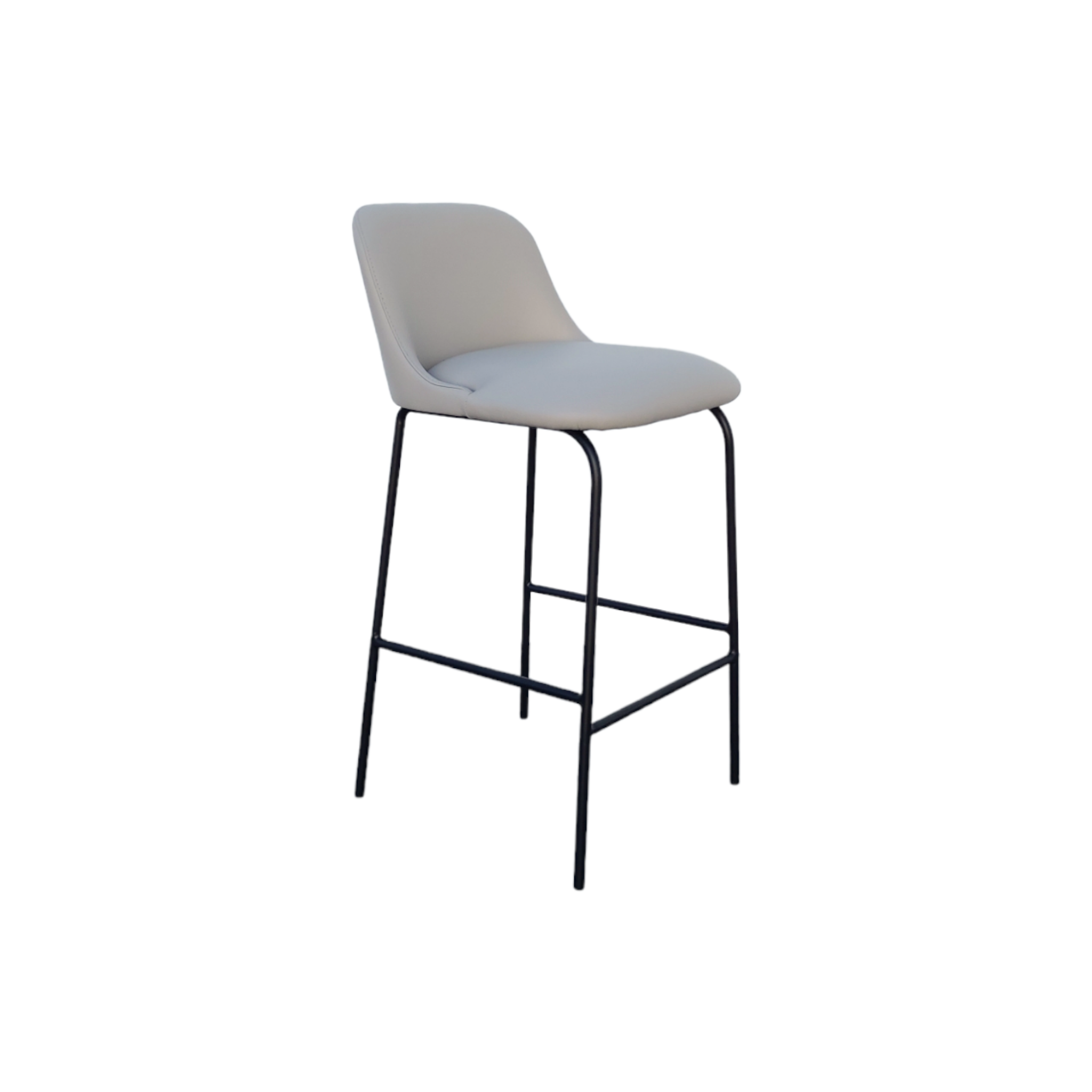 Kayla Light Grey Leather Counter Stool
