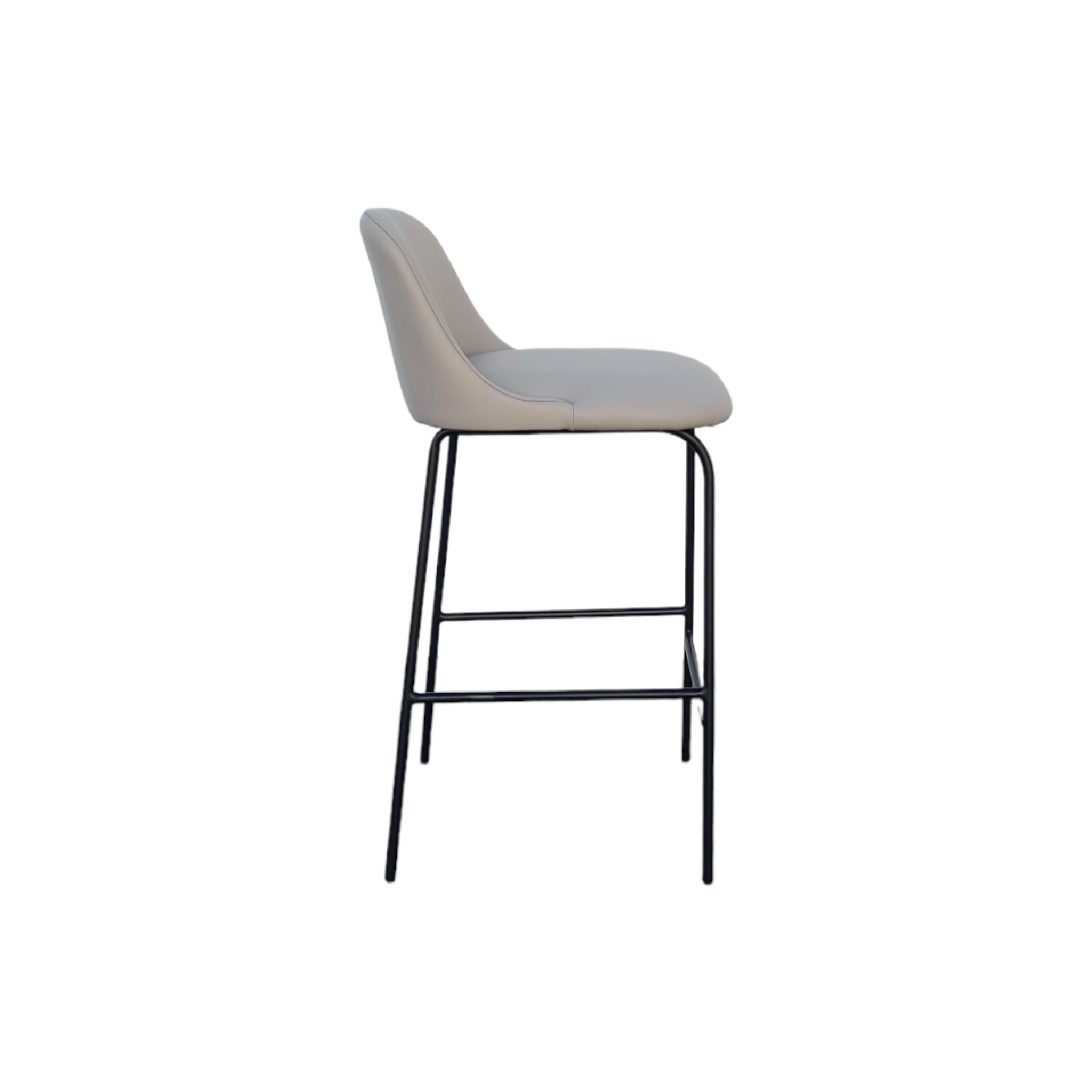 Kayla Light Grey Leather Counter Stool