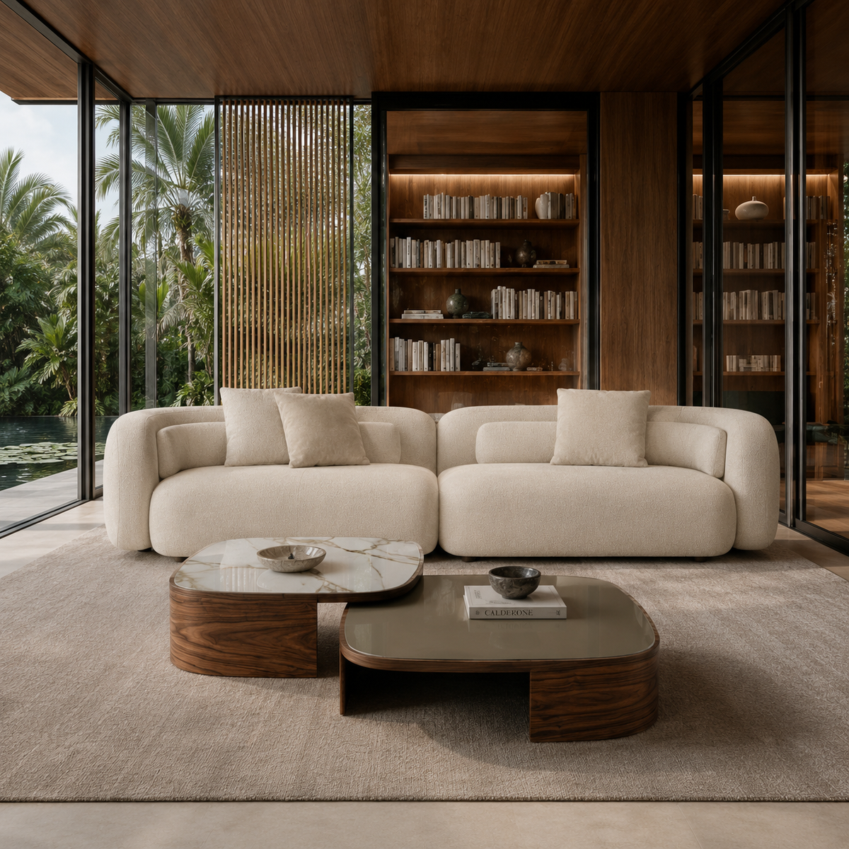 Lagoon XL Curved Sofa Natural Fabric