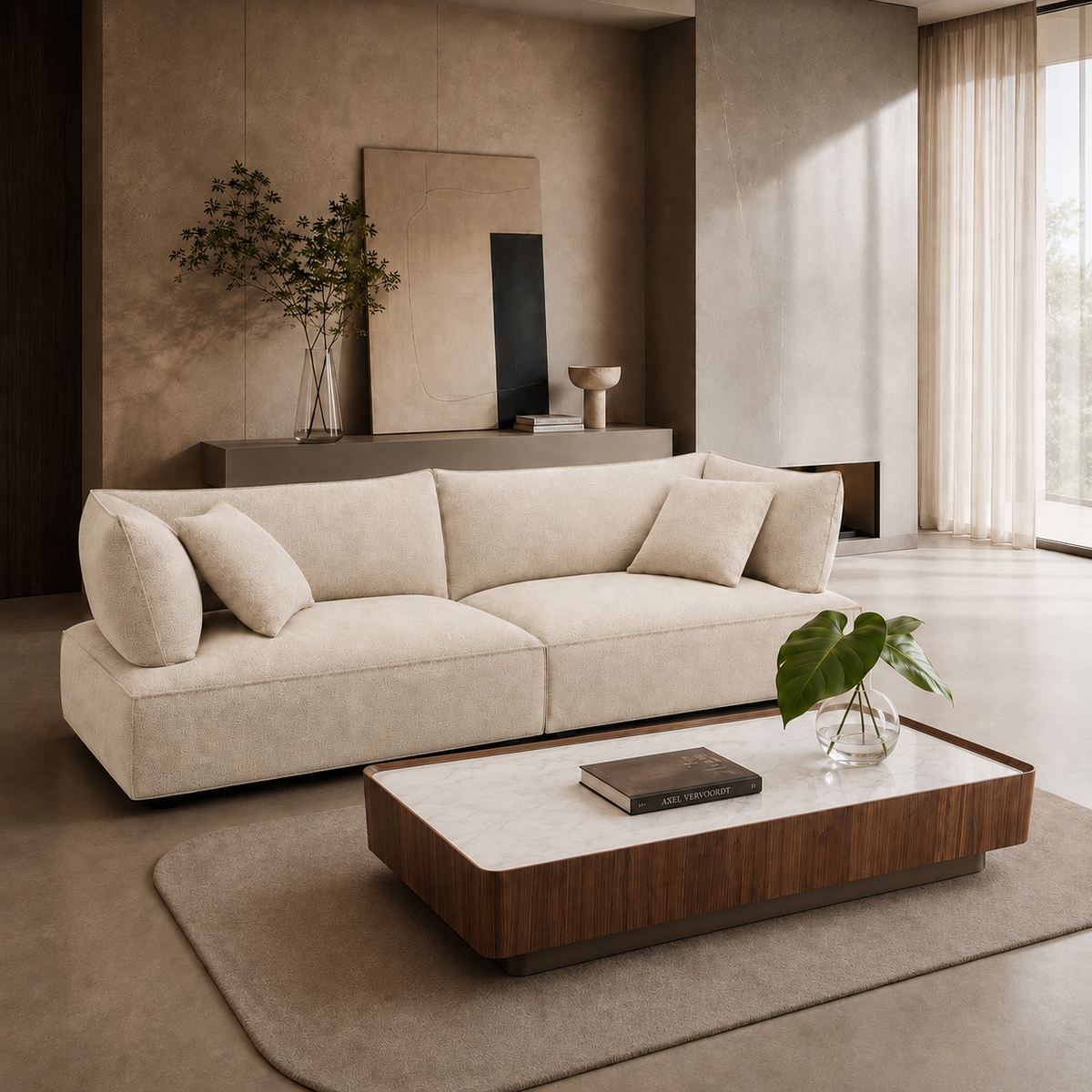 Roman Sofa Natural Fabric