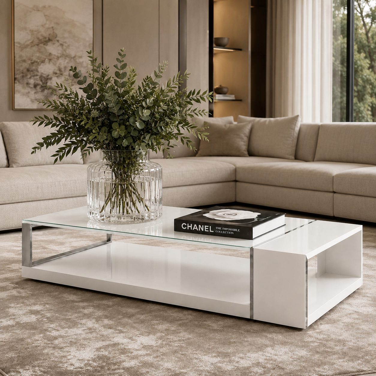 Sydney Modern Rectangular White Coffee Table