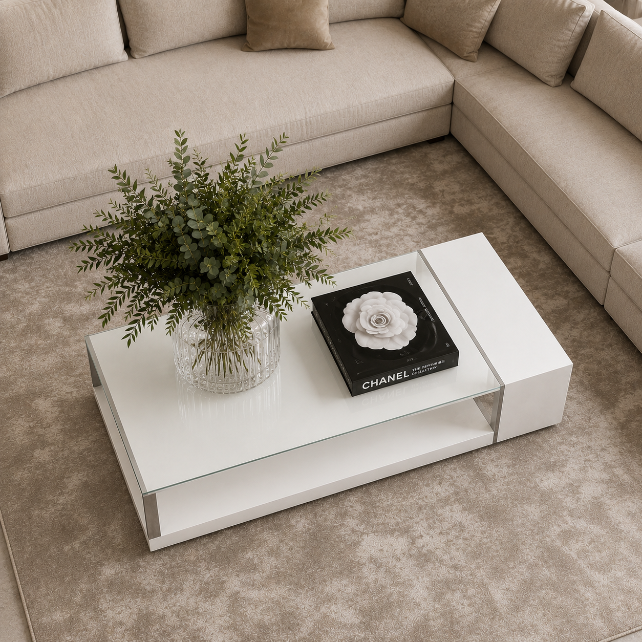 Sydney Modern Rectangular White Coffee Table