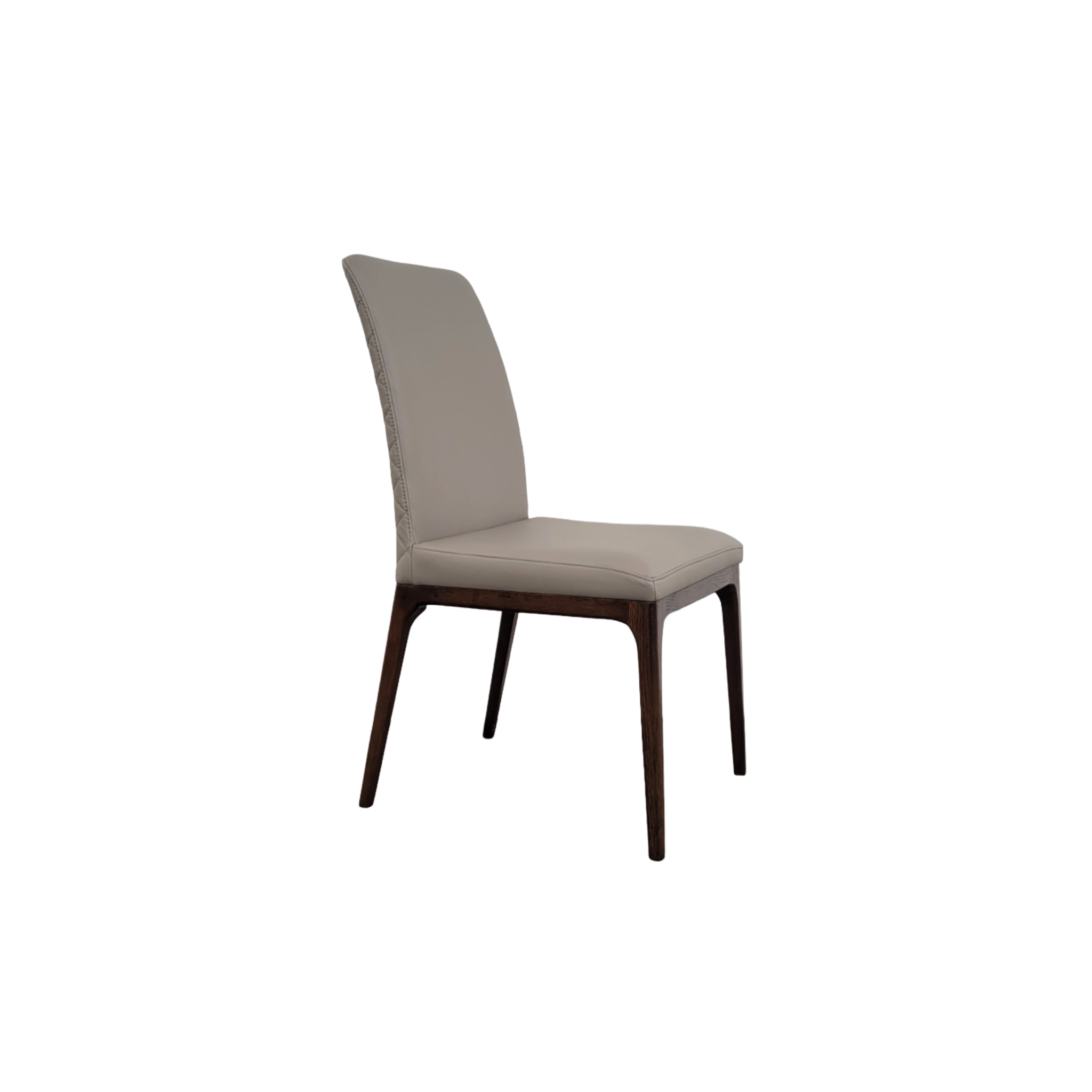 Nomad Smooky Grey Leather  and Walnut Dining Chair