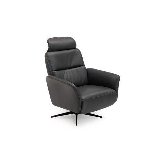 Riva Grey Leather Power Motion Recliner