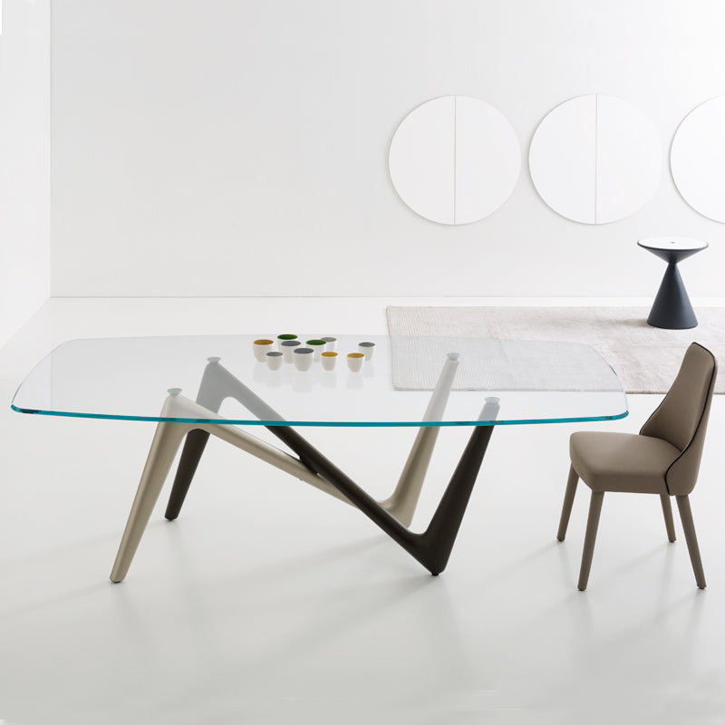 Isse rectangle glass dining table