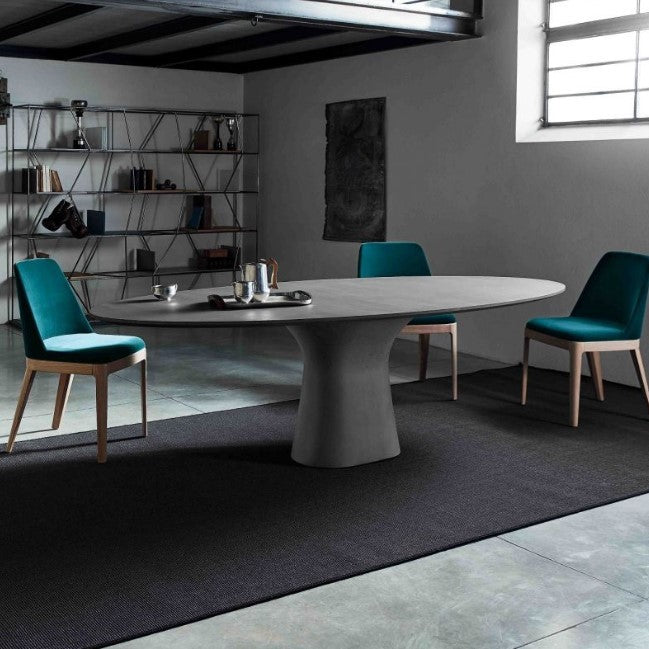 Podium Oval concrete dining table