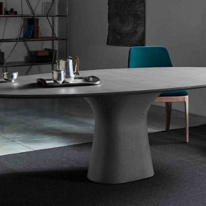 Podium Oval concrete dining table