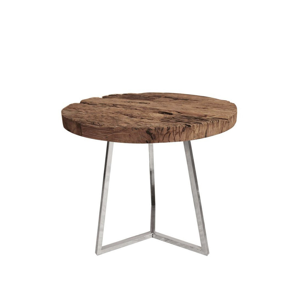 Rustic Round Side Table